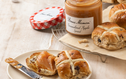 Apple Glazed Hot Cross Buns