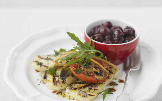 Griddled Halloumi and Tomato Salad