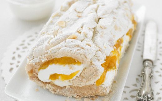 Apricot Meringue Roulade