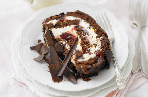 Chocolate and Strawberry Roulade