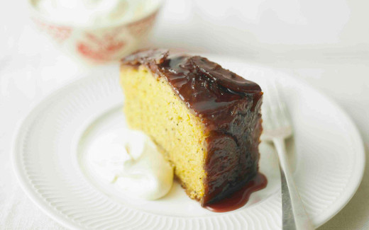 Strawberry and Orange Polenta Cake