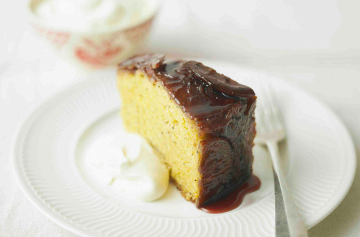 Strawberry and Orange Polenta Cake