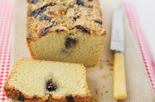 Lemon and Wild Blueberry Swirl Cake