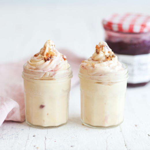 Vanilla and Damson Plum Ice Cream Sundae
