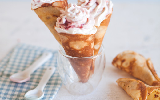 Cones with Raspberry Whipped Cream
