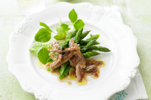 Confit of Duck Salad with New Season Asparagus
