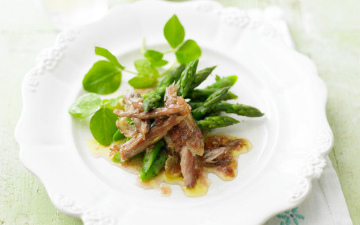 Confit of Duck Salad with New Season Asparagus