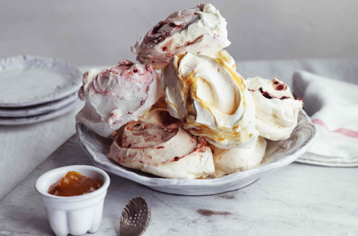 Marbled Fruity Meringues