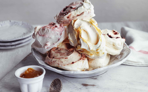 Marbled Fruity Meringues