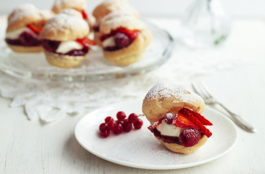 Wild Strawberry Profiteroles