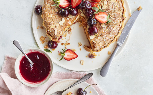 Cherry and Raspberry Bakewell Tart