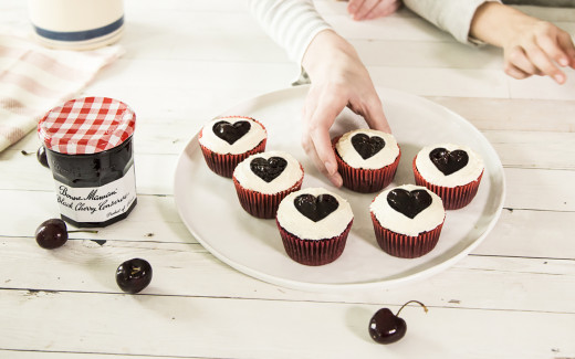 Cherry Heart Cupcakes