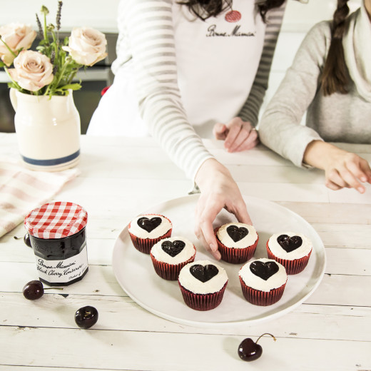 Cherry Heart Cupcakes