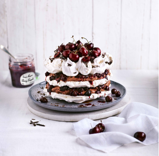 Cherry and Chocolate Meringue Cake