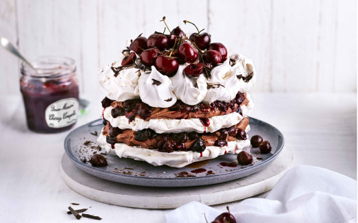 Cherry and Chocolate Meringue Cake