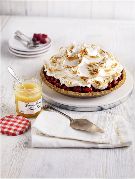 Lemon and Raspberry Meringue Tart