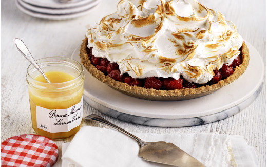 Lemon and Raspberry Meringue Tart